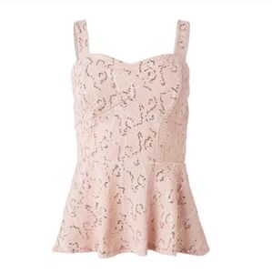 NWOT Pink Venus Sequin Peplum Top